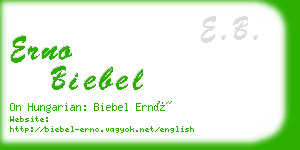 erno biebel business card
